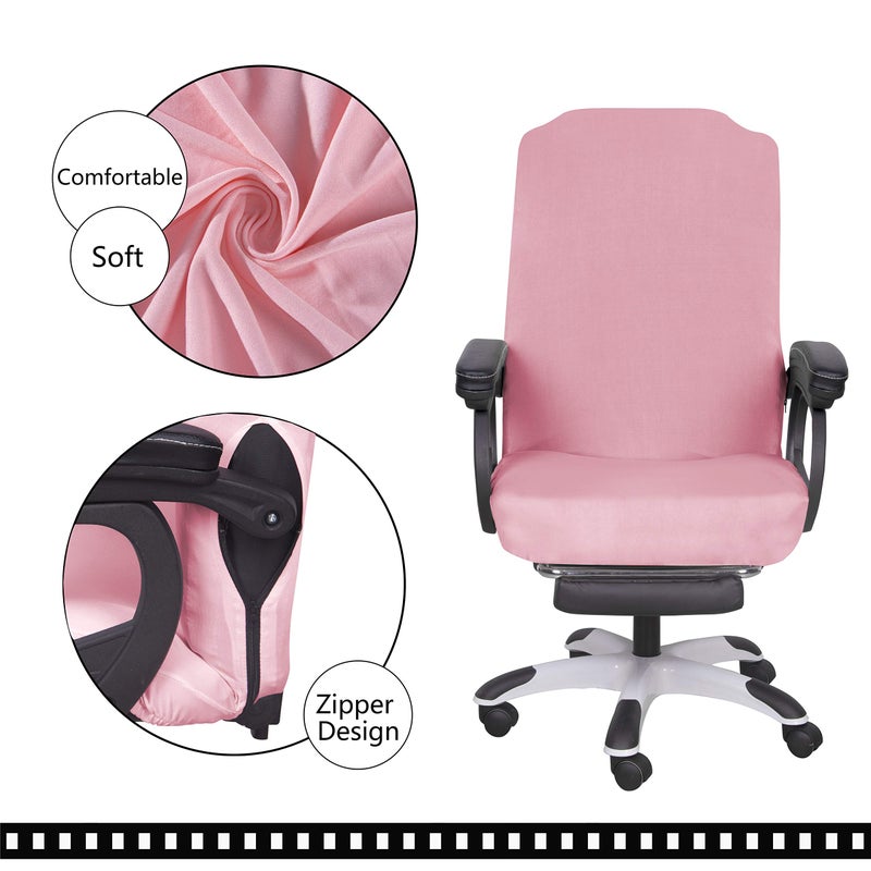 SARAFLORA Office Chair Covers- Medium, Pink- Removable Computer Chair Cover for Office Chair with Zipper for Universal RotatingChair Desk Chairs Cover Seat Washable Protector for Pets - Image 4